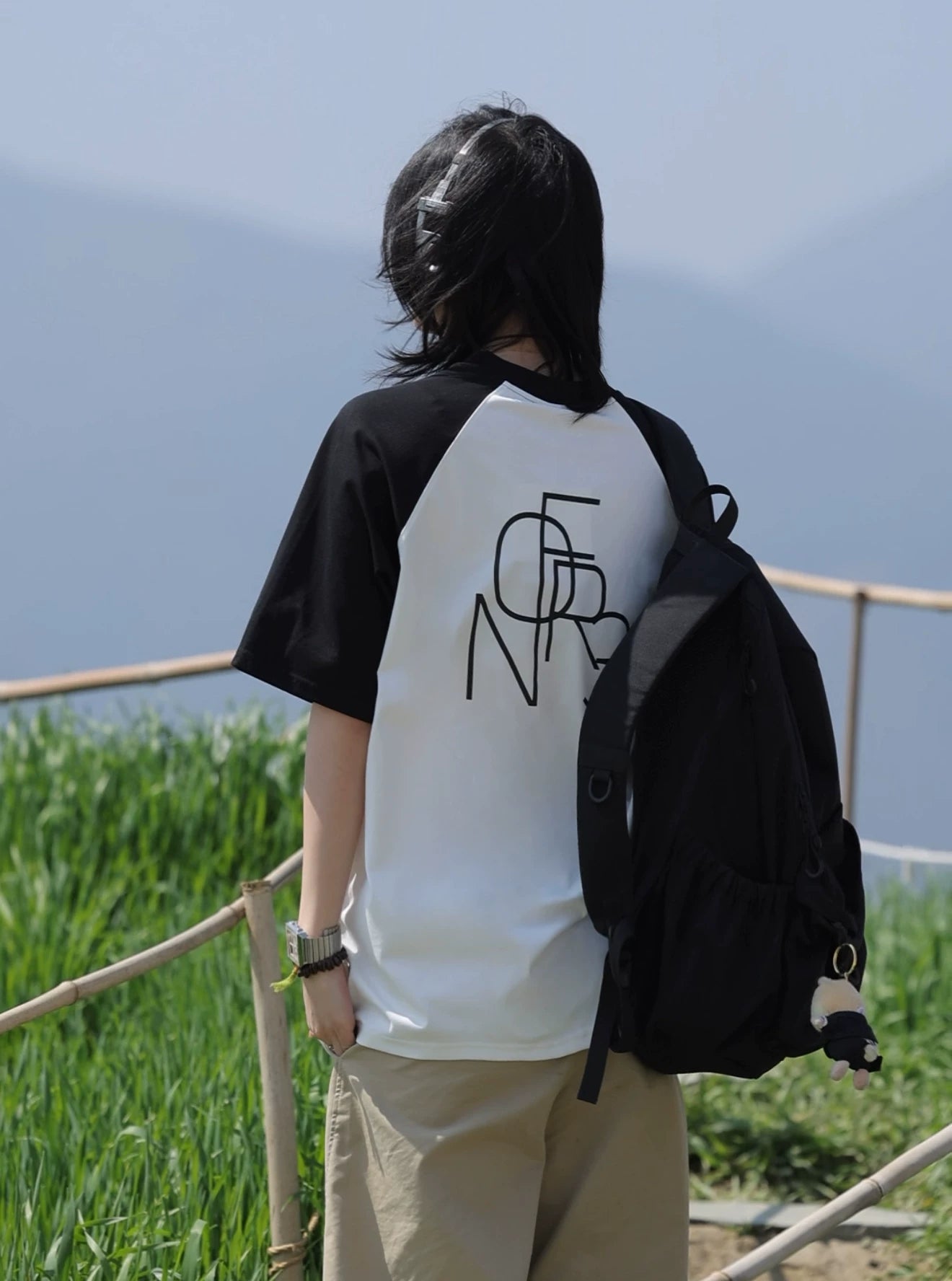 【Oneblue Shop】ラグランコントラスト Tシャツ / Raglan Contrast T-Shirt LS2604091