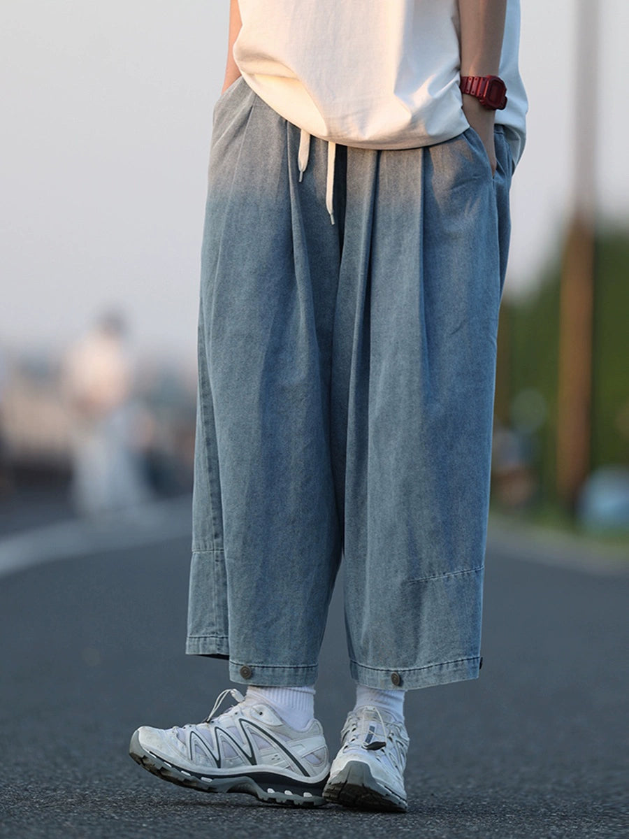 【Oneblue Shop】ワイドレッグストレートデニムパンツ -Pants LS22406197