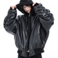 【Oneblue Shop】フェイクレザーフーデッドブルゾン / Faux Leather Hooded Blouson LS2601081