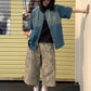 【Oneblue Shop】ヴィンテージデニムベースボールシャツ / VINTAGE DENIM BASEBALL SHIRT NS67126
