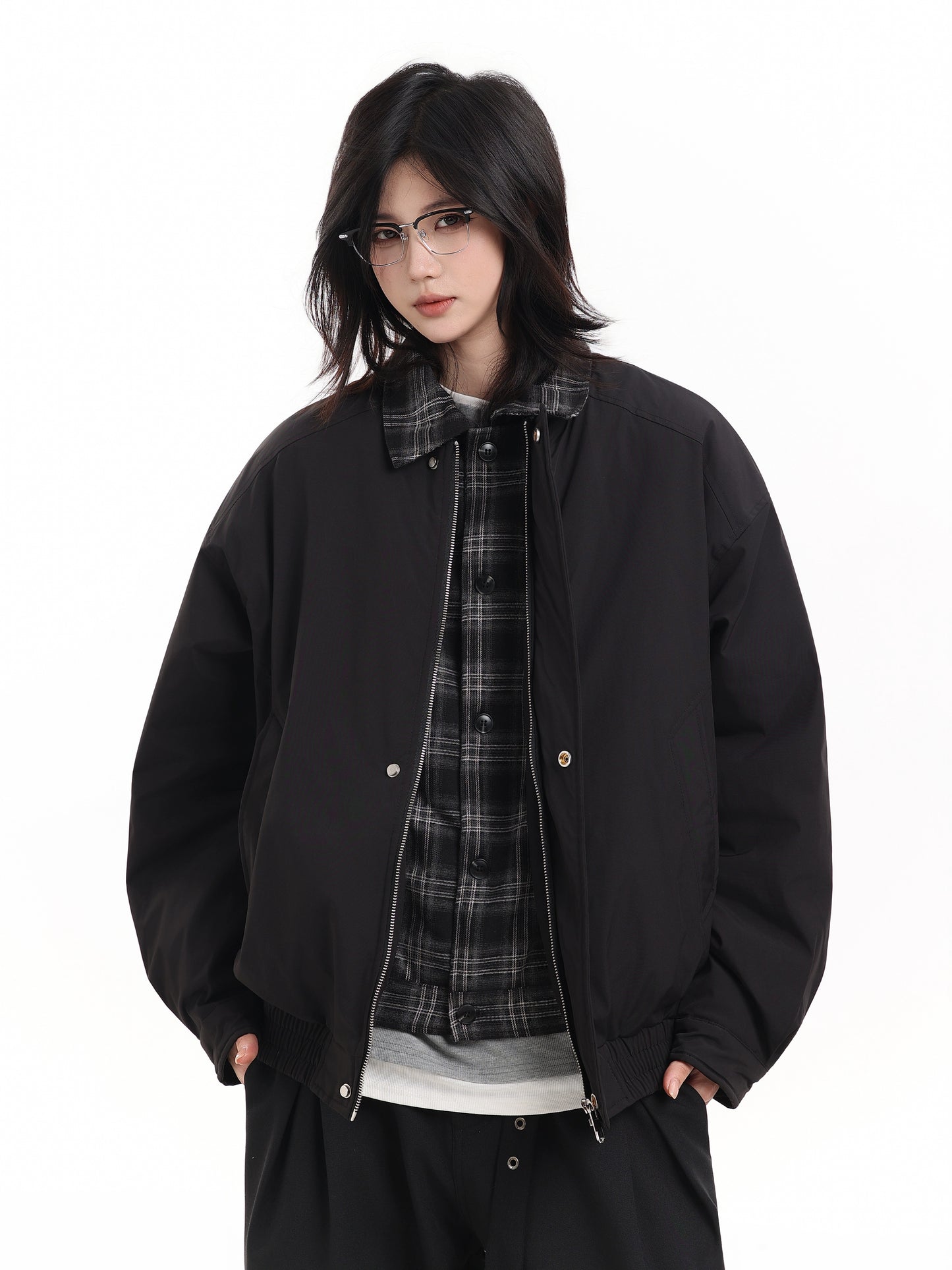 【Oneblue Shop】デニムレイヤードダウンジャケット / LAYERED DOWN JACKETS LS25113001