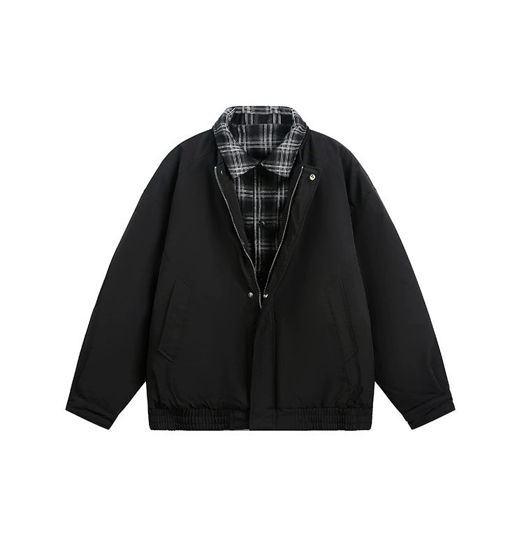 【Oneblue Shop】デニムレイヤードダウンジャケット / LAYERED DOWN JACKETS LS25113001