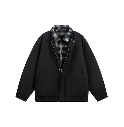 【Oneblue Shop】デニムレイヤードダウンジャケット / LAYERED DOWN JACKETS LS25113001