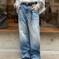 【Oneblue Shop】コントラストフェードワイドデニムパンツ / CONTRAST FADE WIDE DENIM PANTS 260988