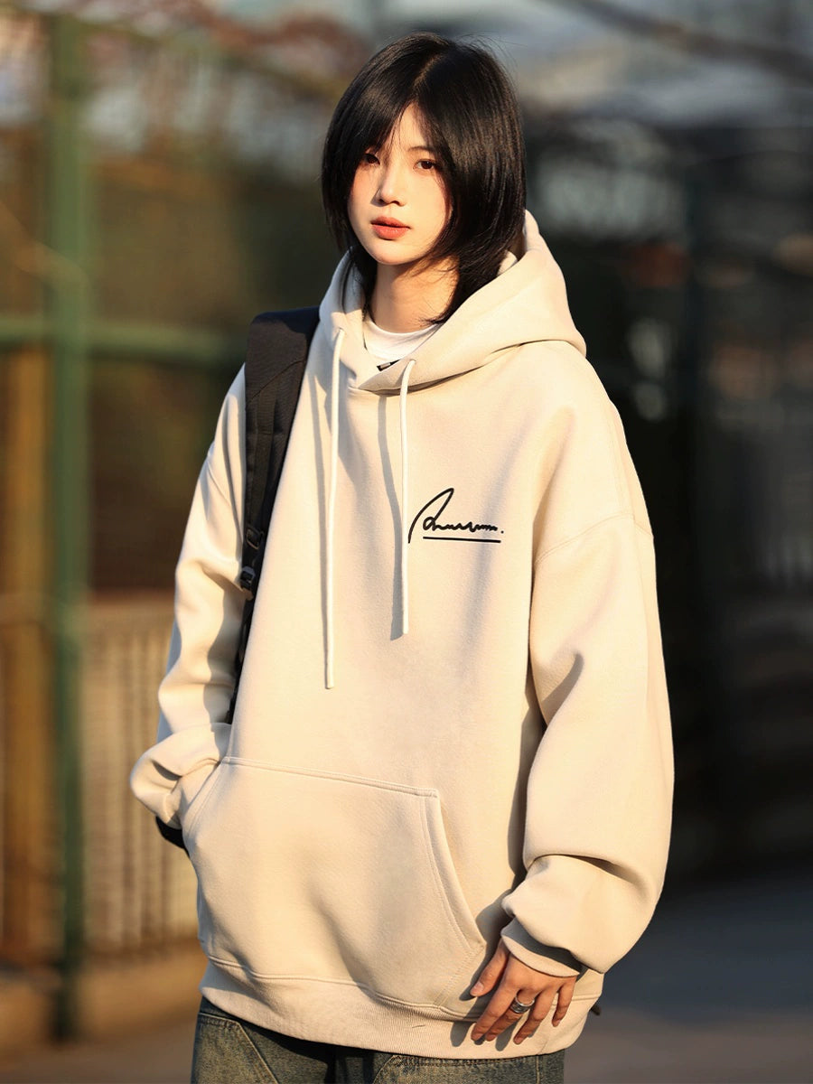 【Oneblue Shop】BACK LOGO SWEAT HOODIE フーディー バックロゴ パーカー オーバーサイズ LS2404245