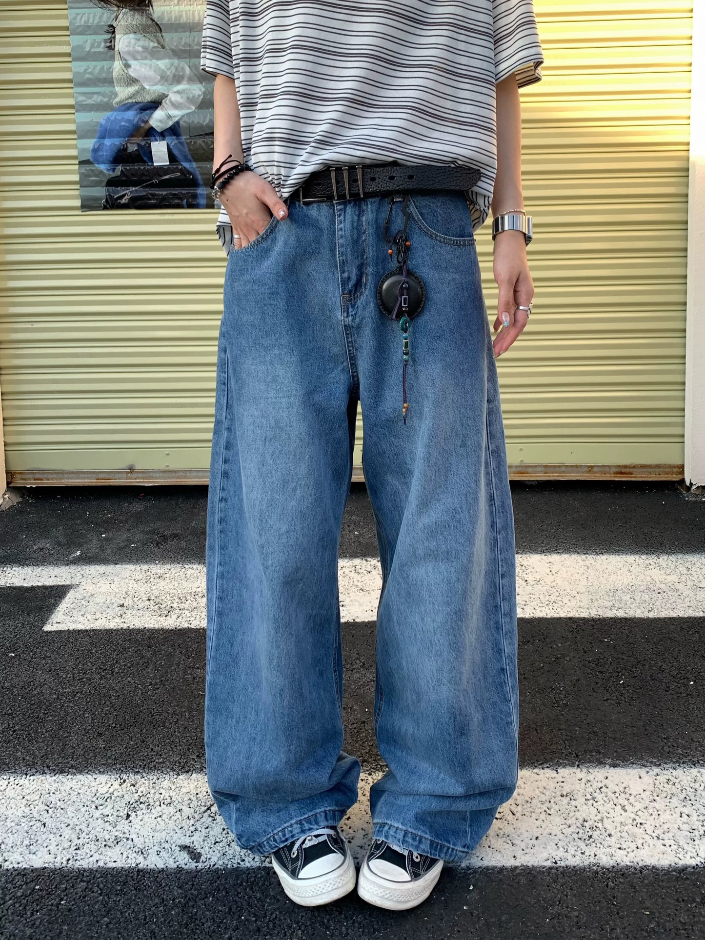 【Oneblue Shop】ルーズフィット バギーデニムパンツ / Loose Fit Baggy Denim Pants NS67121