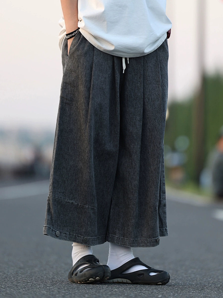 【Oneblue Shop】ワイドレッグストレートデニムパンツ -Pants LS22406197