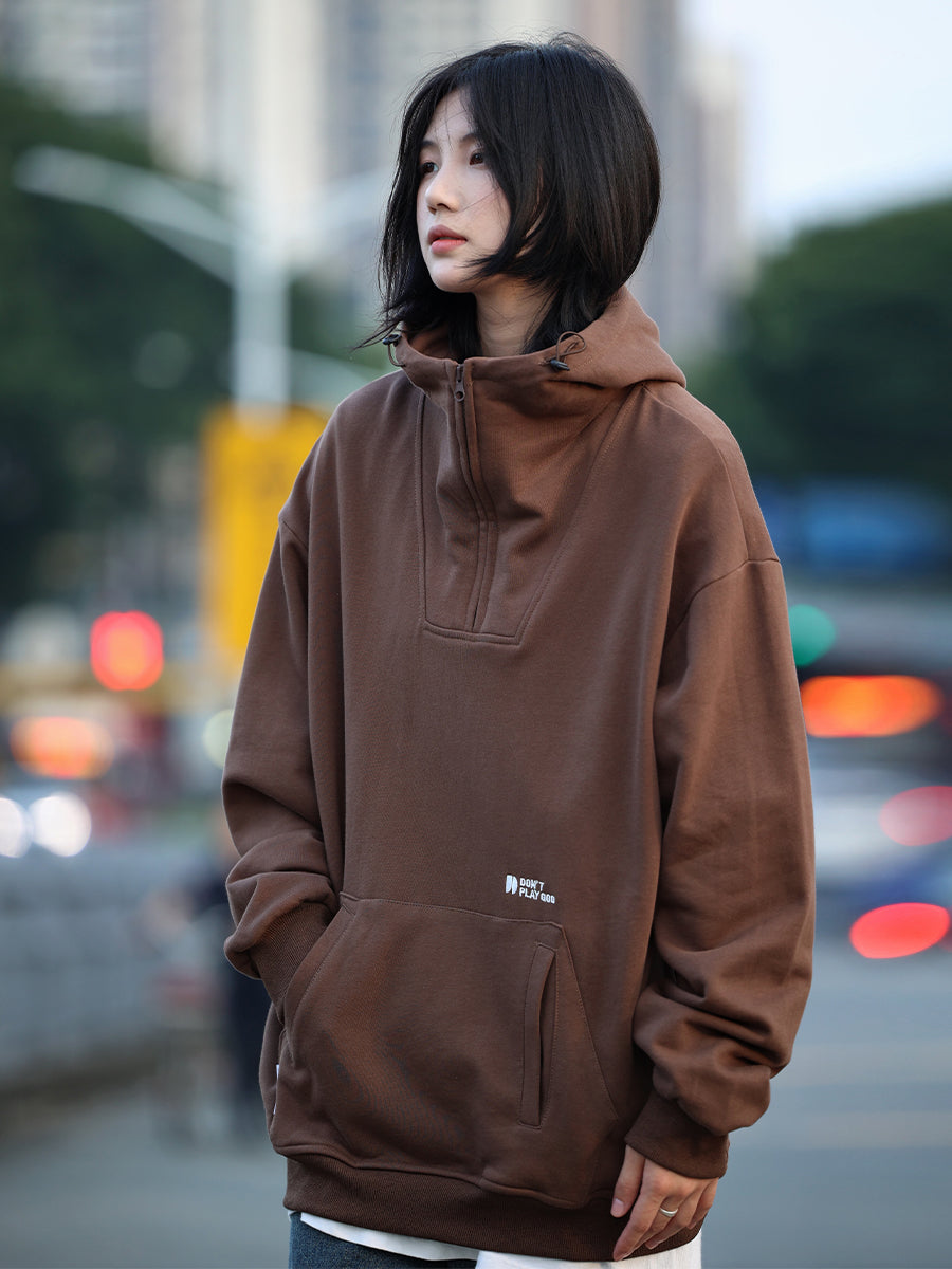 【Oneblue Shop】秋冬の定番！ゆったりサイズのフード付きセーター LS231120