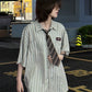 【Oneblue Shop】ルーズストライプシャツ Loose Stripe Shirt LS202510012