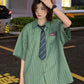 【Oneblue Shop】ルーズストライプシャツ Loose Stripe Shirt LS202510012