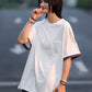 【Oneblue Shop】フェイク2枚無地Tシャツ -T-shirt LS2405204