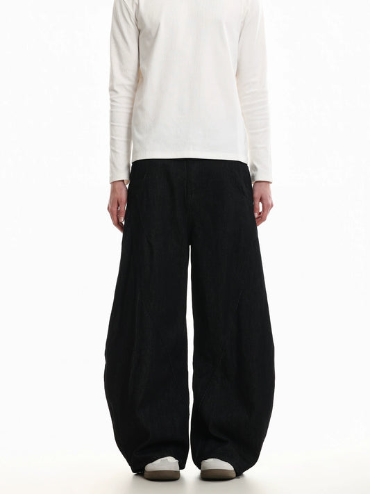 【Oneblue Shop】ワイド デニム パンツ ルーズフィット（1Colors）241580