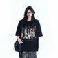 【Oneblue Shop】ブラック 半袖 クルーネック Tシャツ（4Color）241910