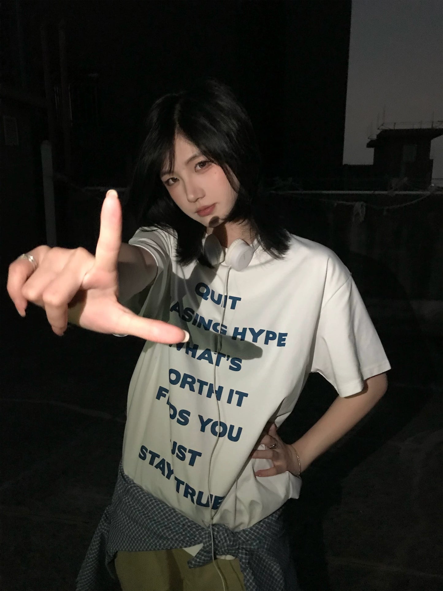 【Oneblue Shop】レタープリント 半袖 Tシャツ 241895
