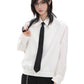 【Oneblue Shop】ギャザーヘムシャツジャケット / Gather Hem Shirt Jacket LS202510021