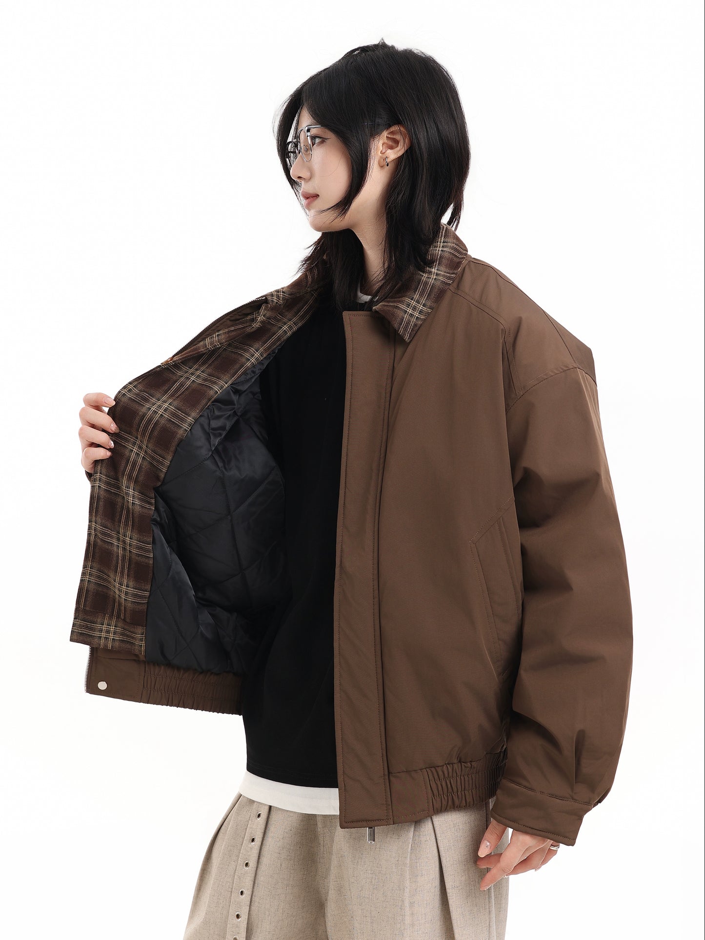【Oneblue Shop】デニムレイヤードダウンジャケット / LAYERED DOWN JACKETS LS25113001