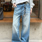 【Oneblue Shop】コントラストフェードワイドデニムパンツ / CONTRAST FADE WIDE DENIM PANTS 260988