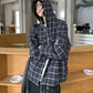 【Oneblue Shop】ダブルポケットフードチェックシャツ / DOUBLE POCKET HOODED PLAID SHIRT 260985