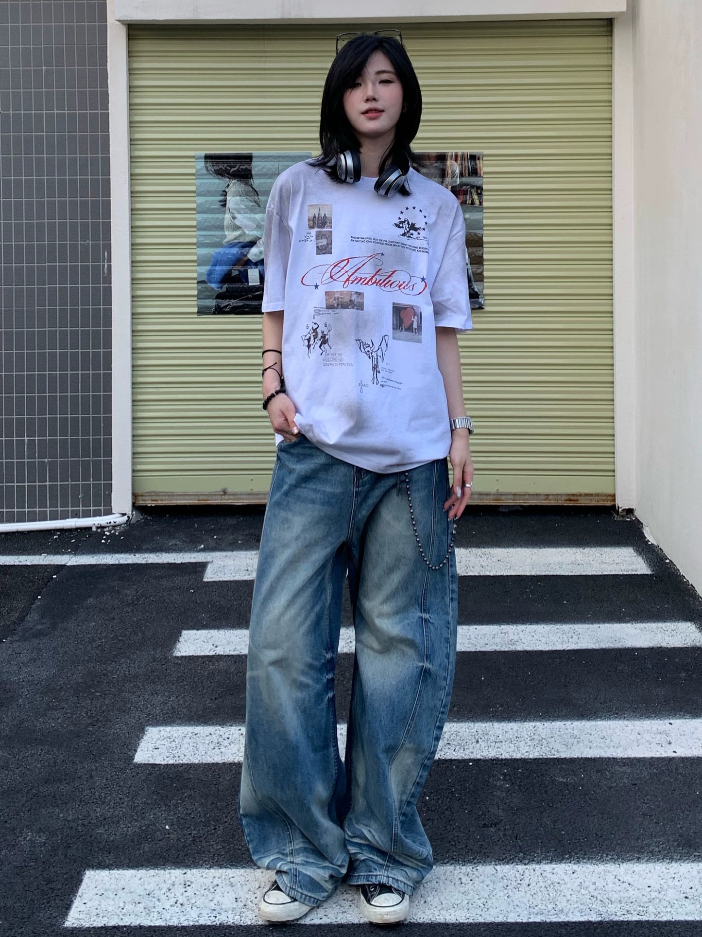 【Oneblue Shop】アンビシャス グラフィックTシャツ / Ambitious Graphic Tee NS67128
