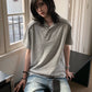 【Oneblue Shop】リブヘンリー ポロTシャツ / Rib Henley Polo Tee NS67127