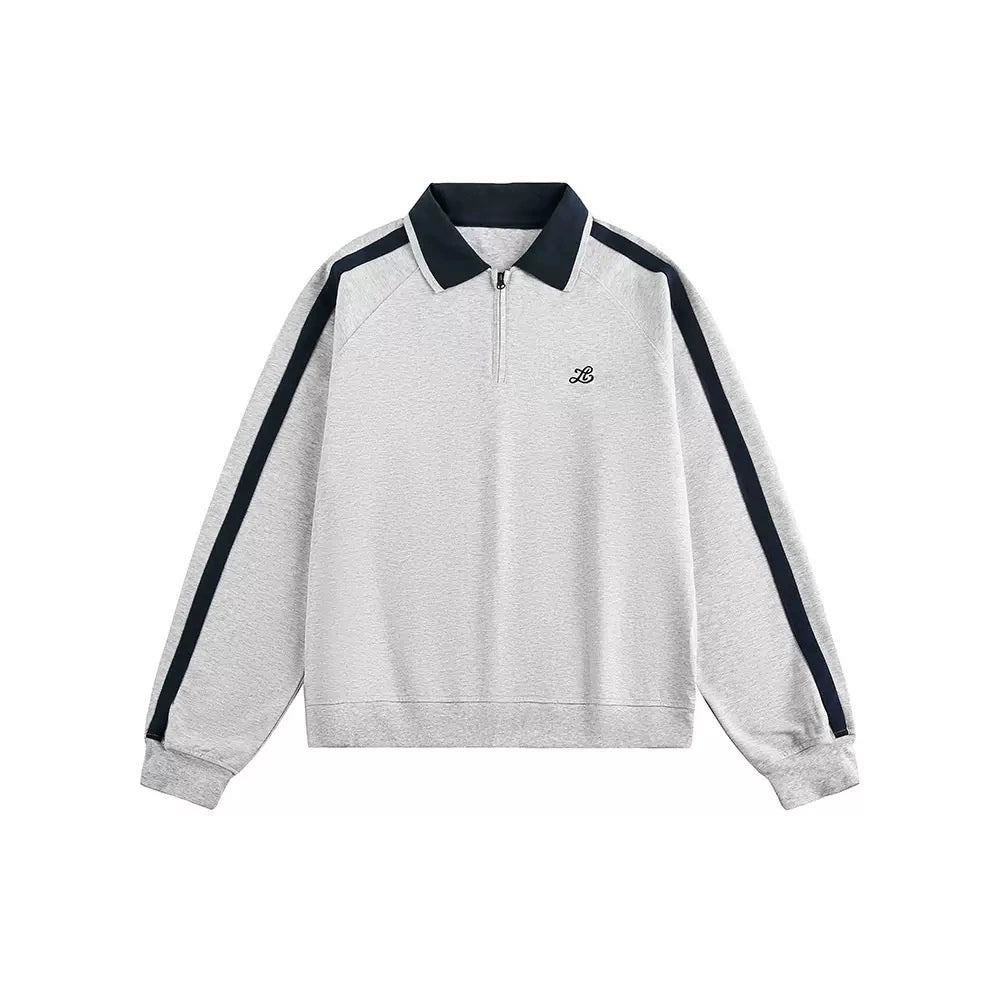 【Oneblue Shop】トラックラインジップポロスウェット / Track Line Zip Polo Sweat LS2510023