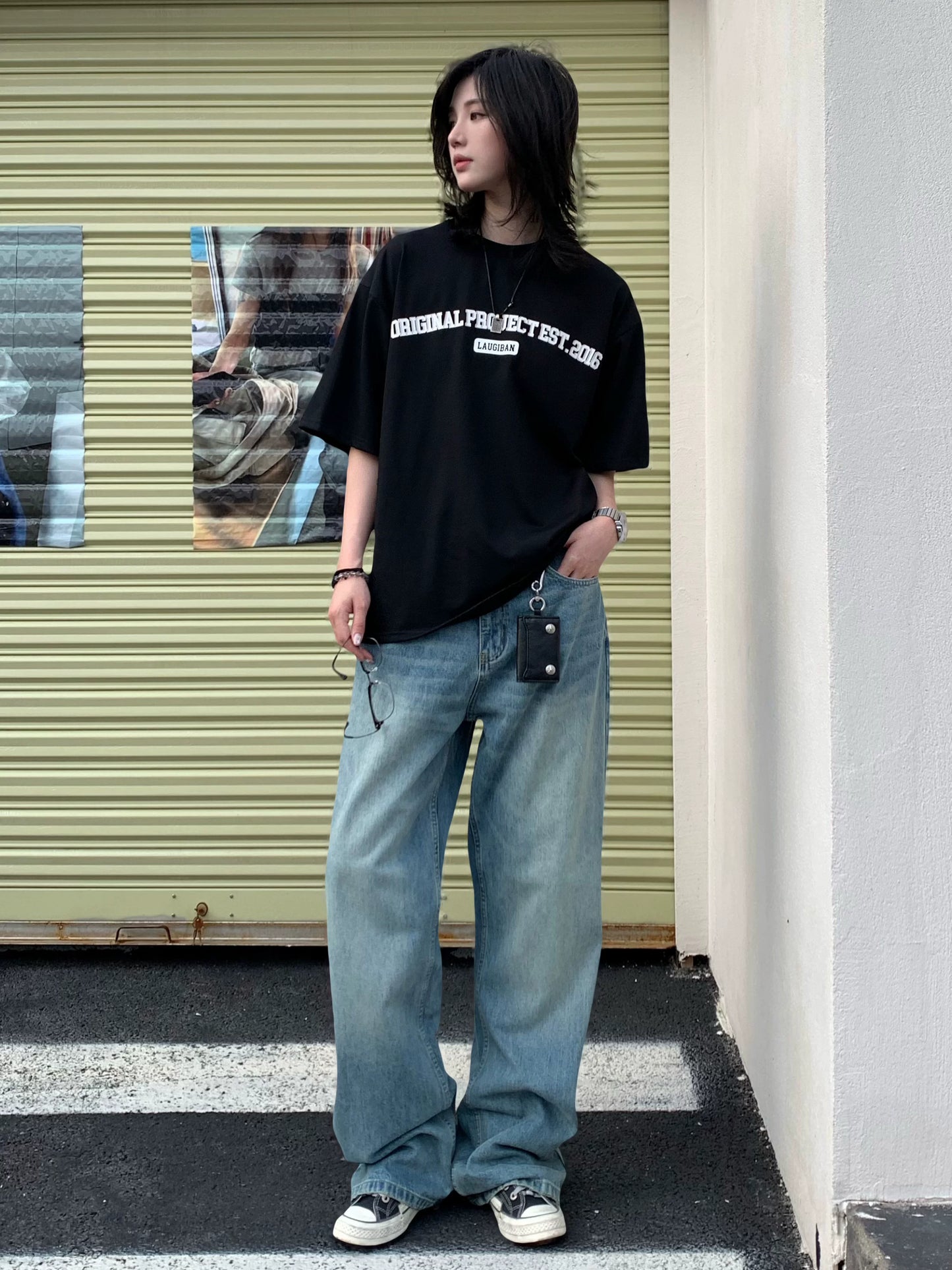【Oneblue Shop】アーチロゴ オーバーサイズTシャツ / Arch Logo Oversized T-Shirt NS71206