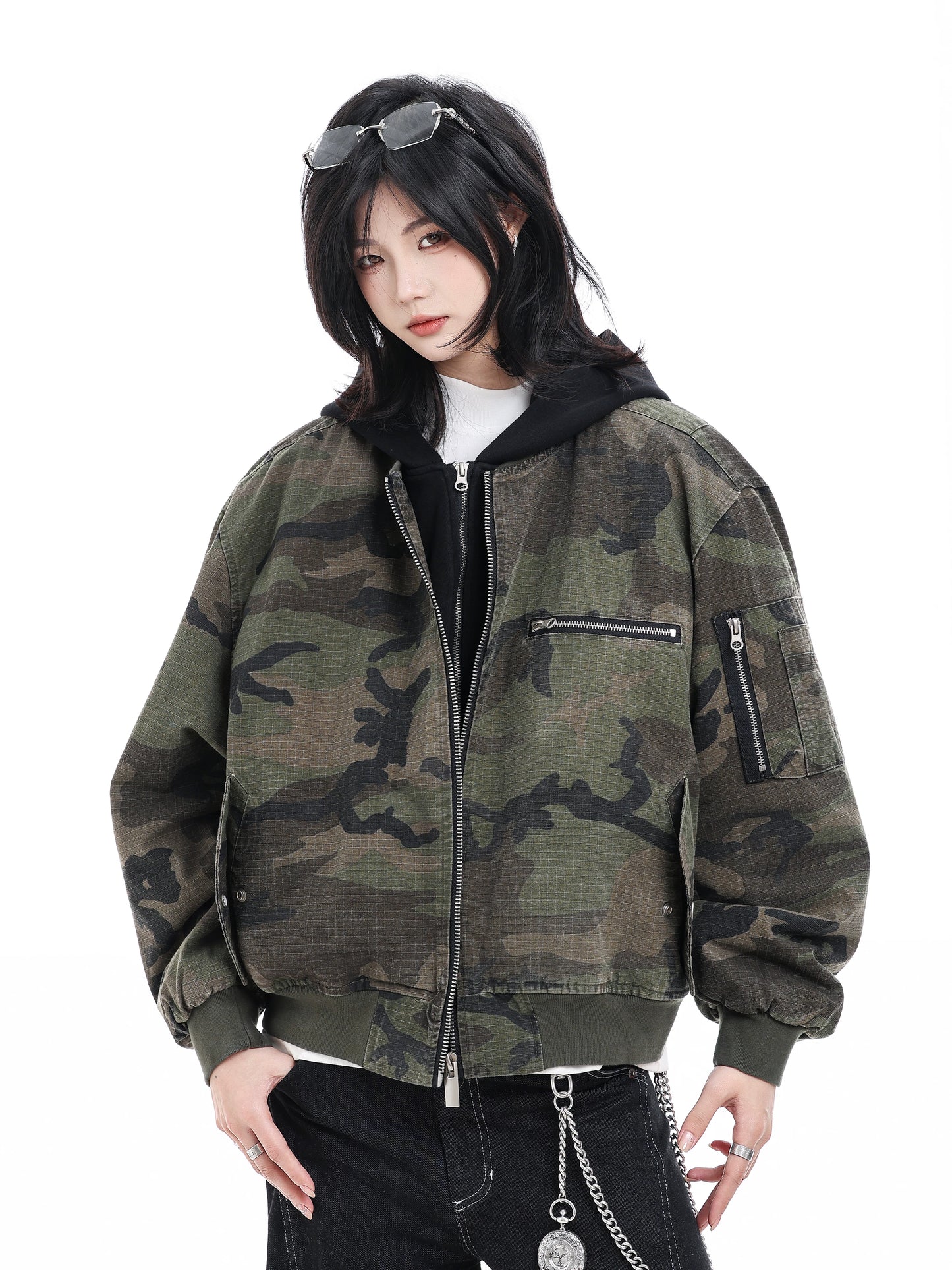 【Oneblue Shop】カモ リバーシブル フライト ジャケット / CAMO REVERSIBLE FLIGHT JACKET LS25122903
