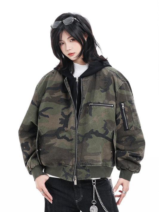 【Oneblue Shop】カモ リバーシブル フライト ジャケット / CAMO REVERSIBLE FLIGHT JACKET LS25122903