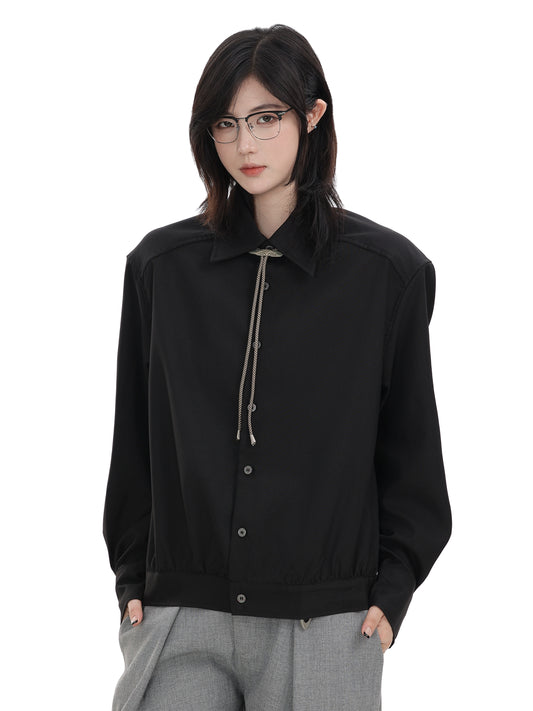 【Oneblue Shop】ギャザーヘムシャツジャケット / Gather Hem Shirt Jacket LS202510021