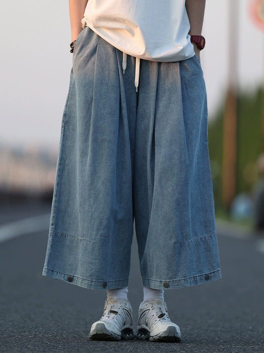 【Oneblue Shop】ワイドレッグストレートデニムパンツ -Pants LS22406197