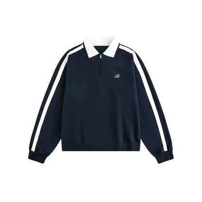 【Oneblue Shop】トラックラインジップポロスウェット / Track Line Zip Polo Sweat LS2510023