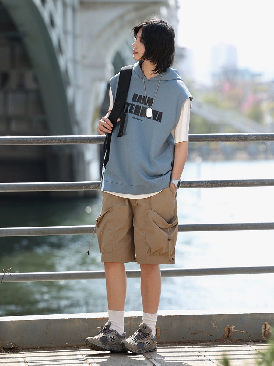 【Oneblue Shop】夏用フード付き半袖Tシャツ LS2404111