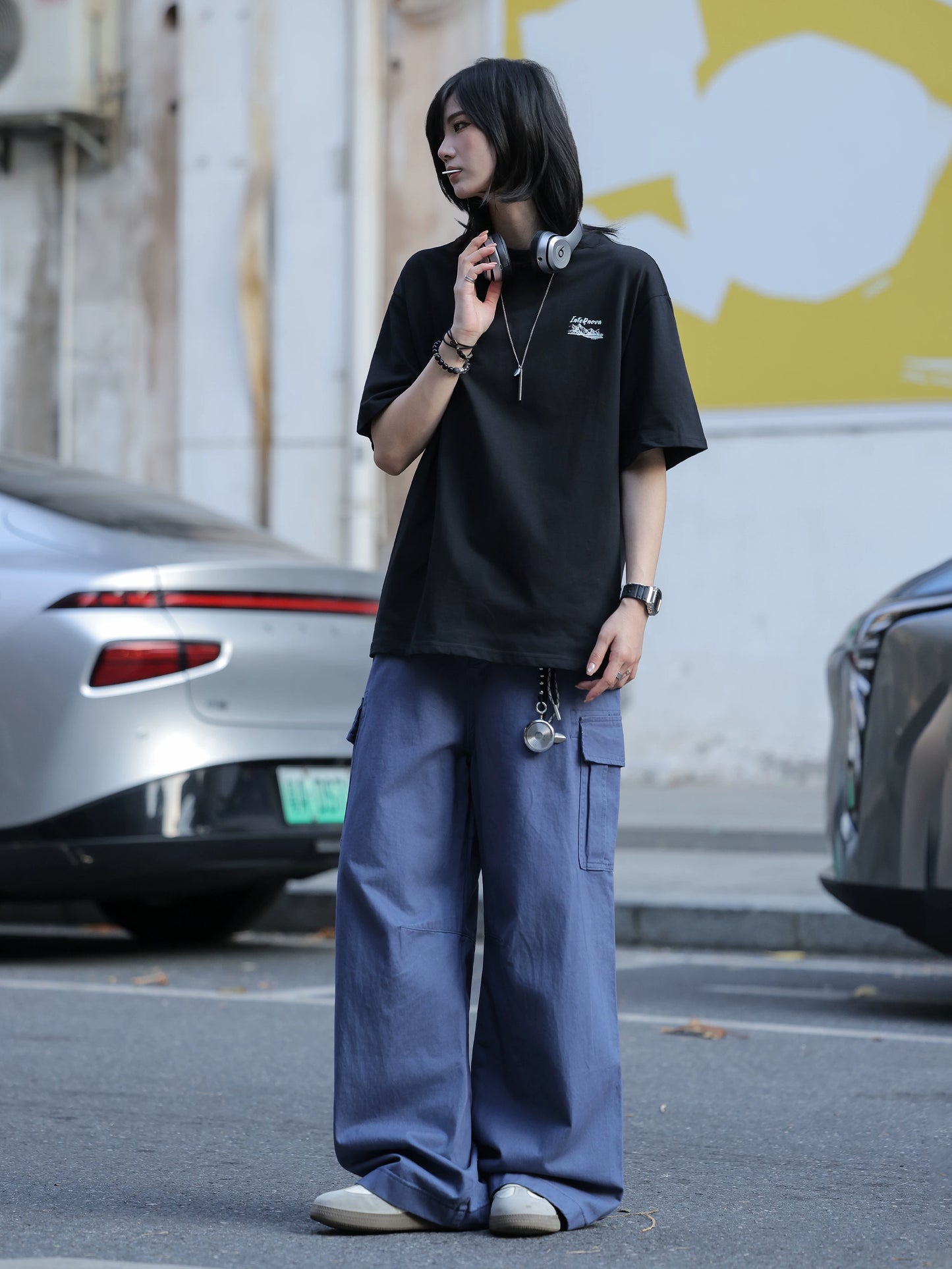 【Oneblue Shop】サマー グラフィックプリント 半袖 Tシャツ（2Colors）241925