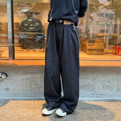 【Oneblue Shop】フロントタックワイドデニムパンツ / FRONT TUCK WIDE DENIM PANTS 2609810