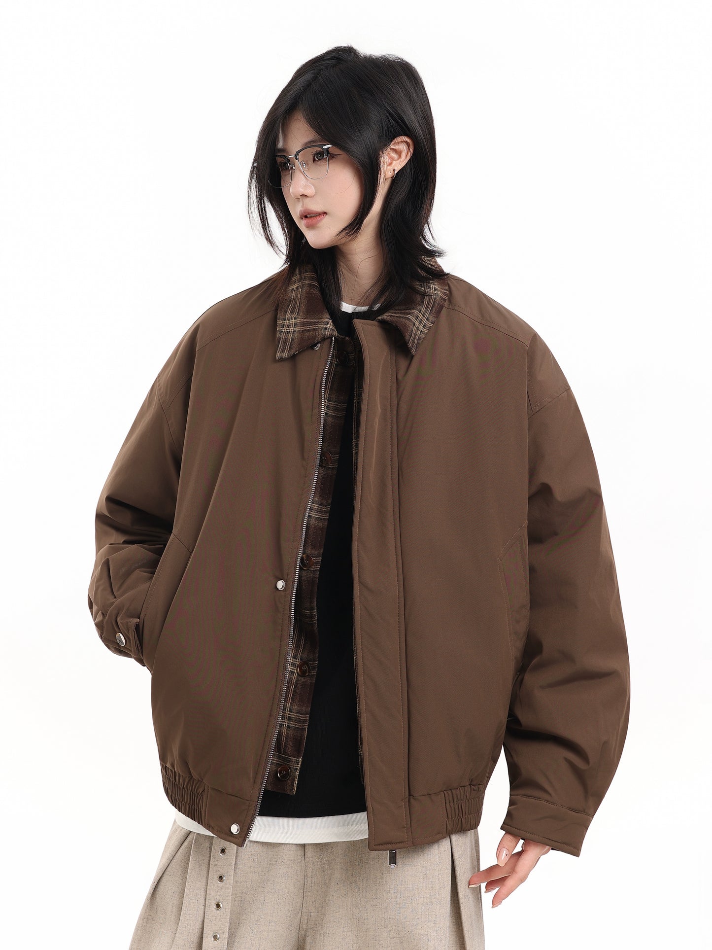 【Oneblue Shop】デニムレイヤードダウンジャケット / LAYERED DOWN JACKETS LS25113001