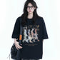 【Oneblue Shop】ブラック 半袖 クルーネック Tシャツ（4Color）241910