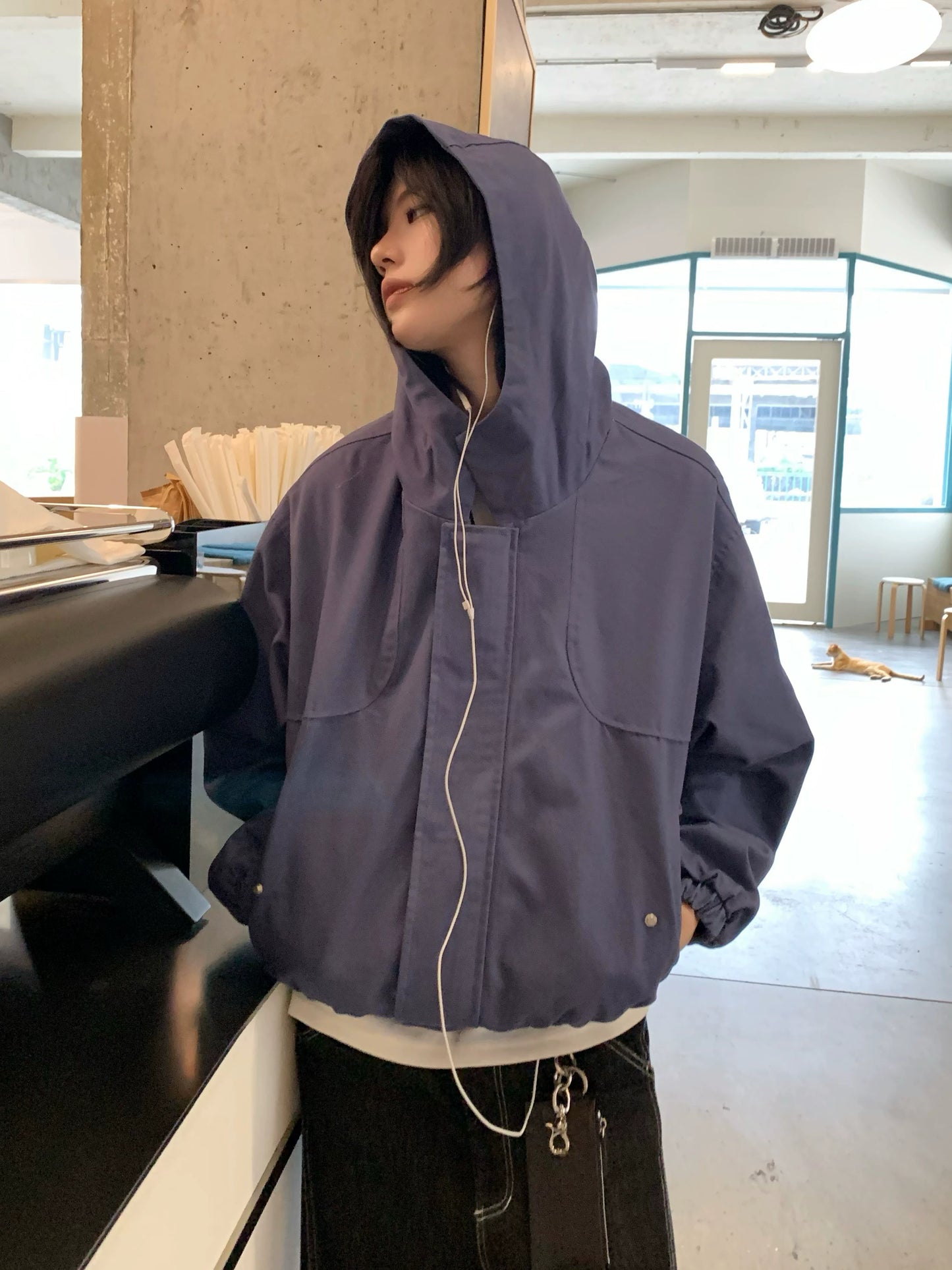 【Oneblue Shop】ショートフードジャケット / SHORT HOODED JACKET 269803