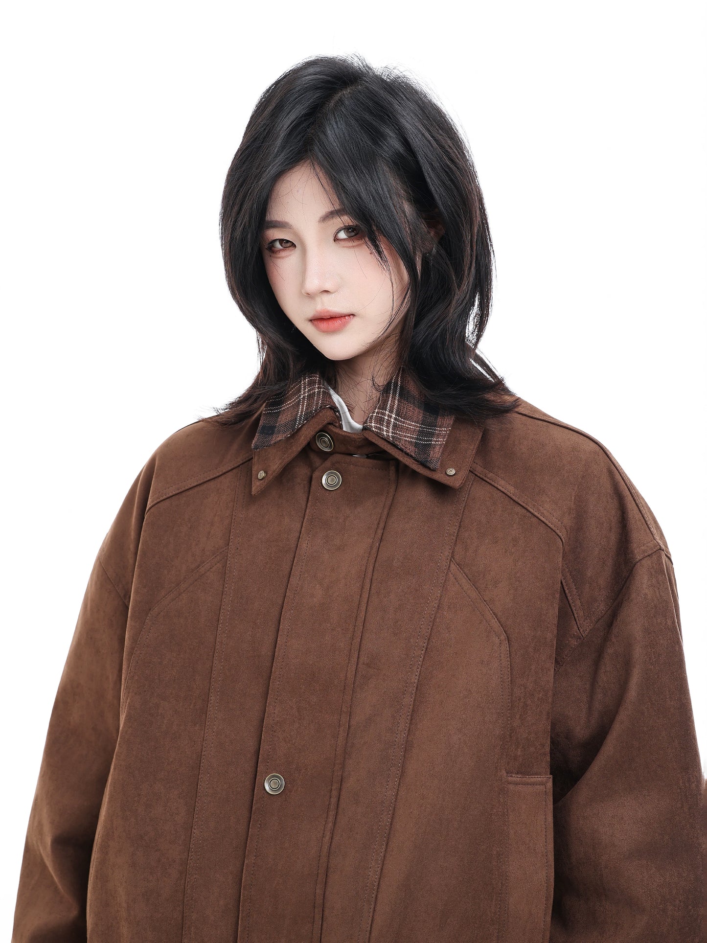 【Oneblue Shop】チェックライニング ダウンジャケット / CHECK LINING DOWN JACKET  LS26010303