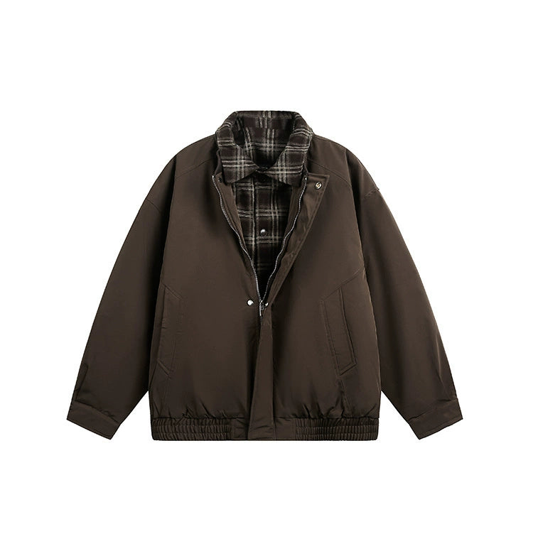 【Oneblue Shop】デニムレイヤードダウンジャケット / LAYERED DOWN JACKETS LS25113001