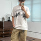 【Oneblue Shop】ウォッシュ加工 半袖 クルーネック Tシャツ（2Colors）242001