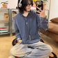 【Oneblue Shop】Vラインウォッシュルーズフーディー / V-LINE WASHED LOOSE HOODIE 260989