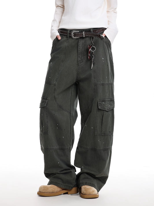 【Oneblue Shop】【NCLLW】マルチポケット タクティカル ワークパンツ / ワイドシルエット カーゴパンツ LS2602098