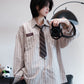 【Oneblue Shop】ルーズストライプシャツ Loose Stripe Shirt LS202510012
