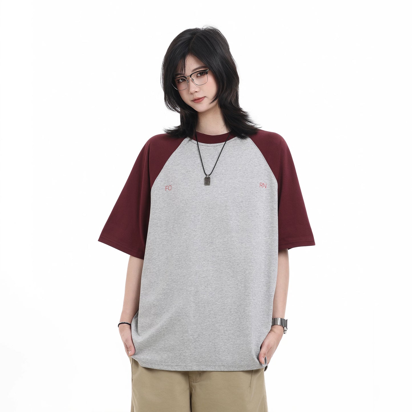 【Oneblue Shop】ラグランコントラスト Tシャツ / Raglan Contrast T-Shirt LS2604091