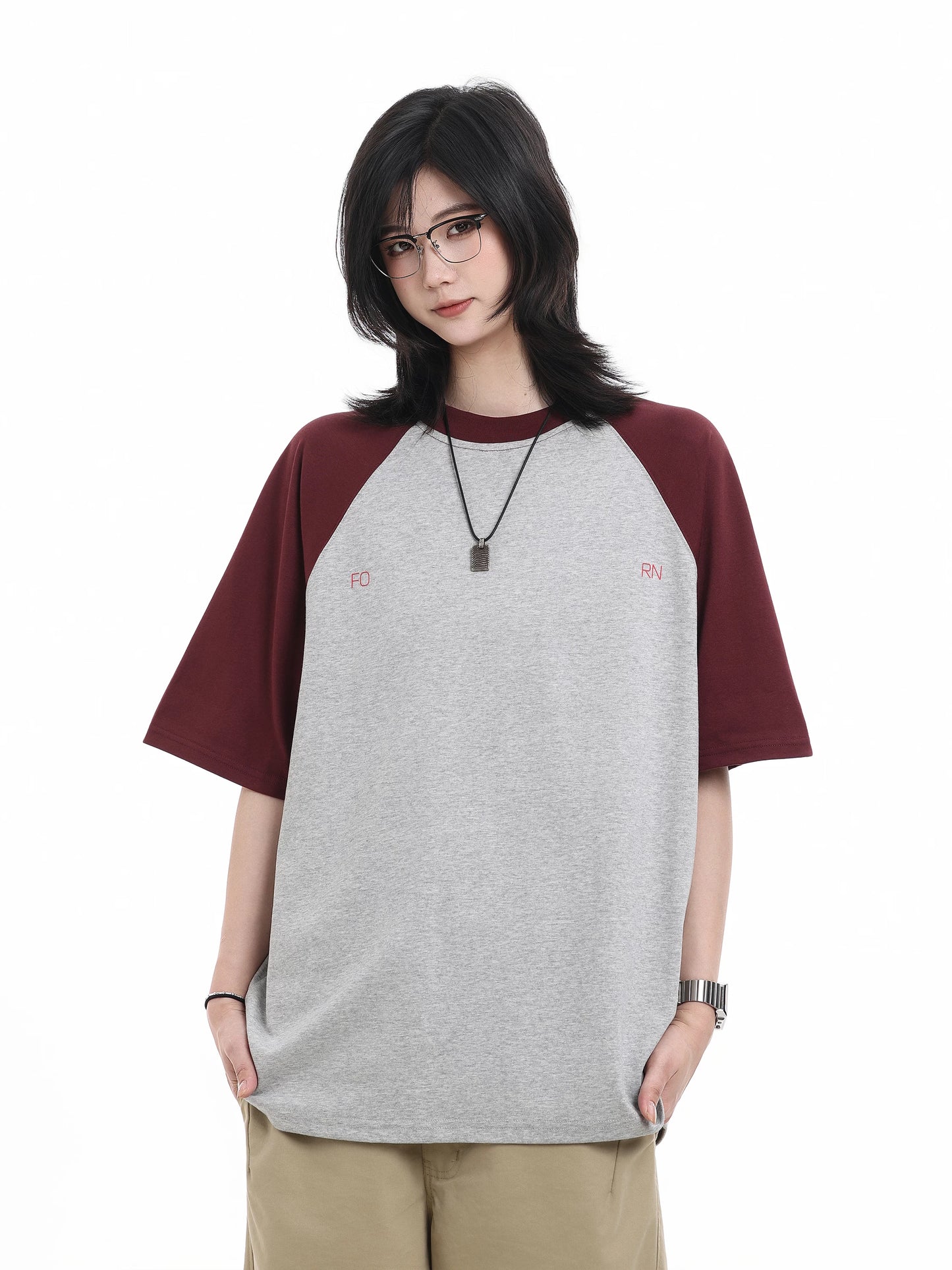 【Oneblue Shop】ラグランコントラスト Tシャツ / Raglan Contrast T-Shirt LS2604091