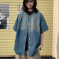 【Oneblue Shop】ヴィンテージデニムベースボールシャツ / VINTAGE DENIM BASEBALL SHIRT NS67126