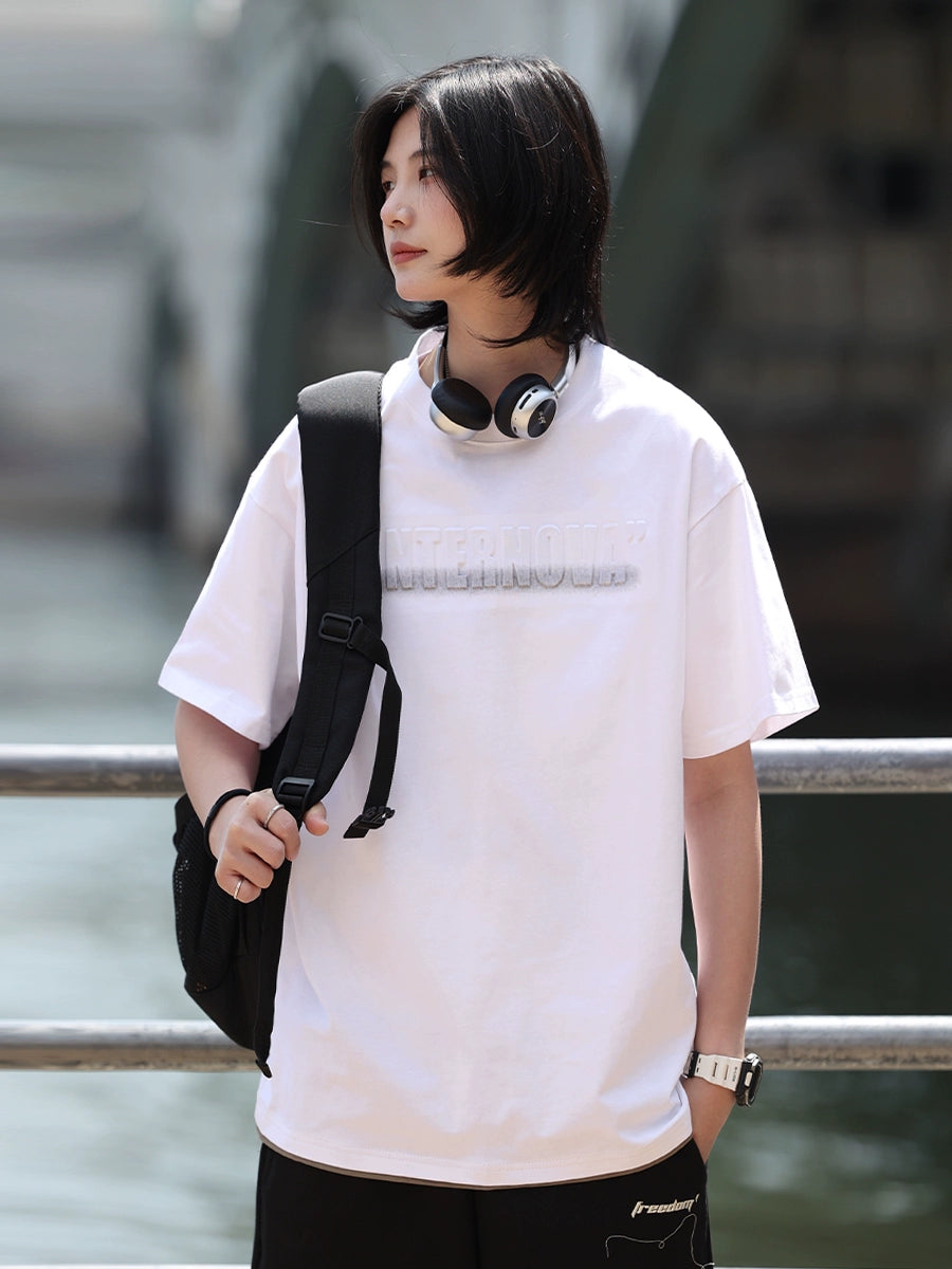 ラウンドネックレターTシャツ -T-shirt LS24061310