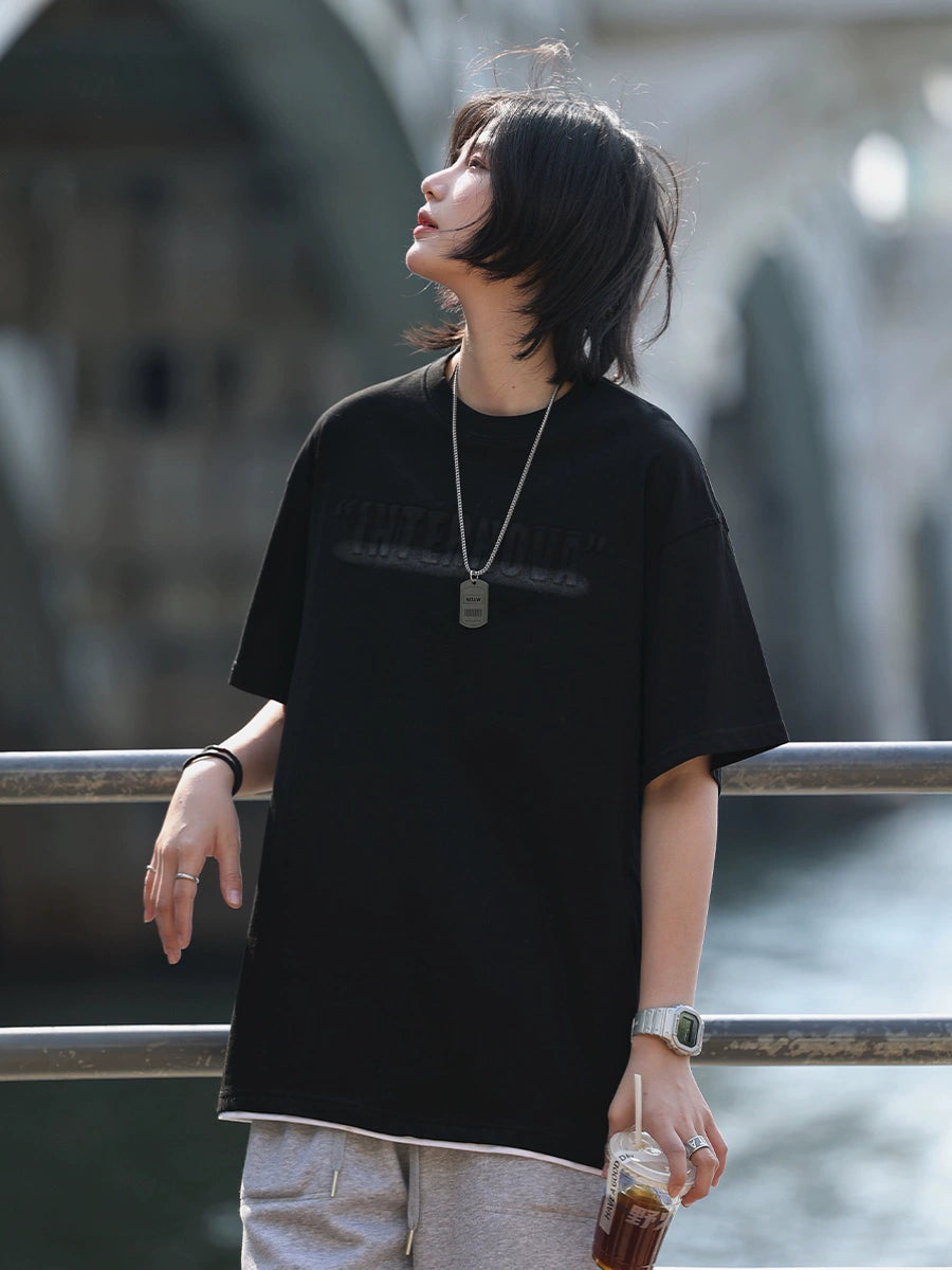 ラウンドネックレターTシャツ -T-shirt LS24061310