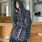 【Oneblue Shop】ダブルポケットフードチェックシャツ / DOUBLE POCKET HOODED PLAID SHIRT 260985