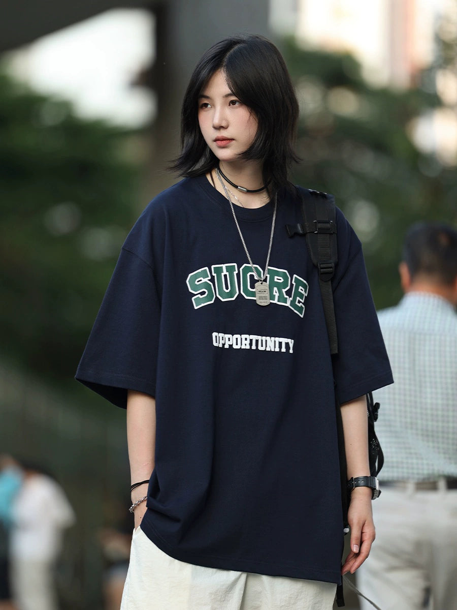 【Oneblue Shop】アルファベ ットプリントTシャツ - T-shirt LS24061913